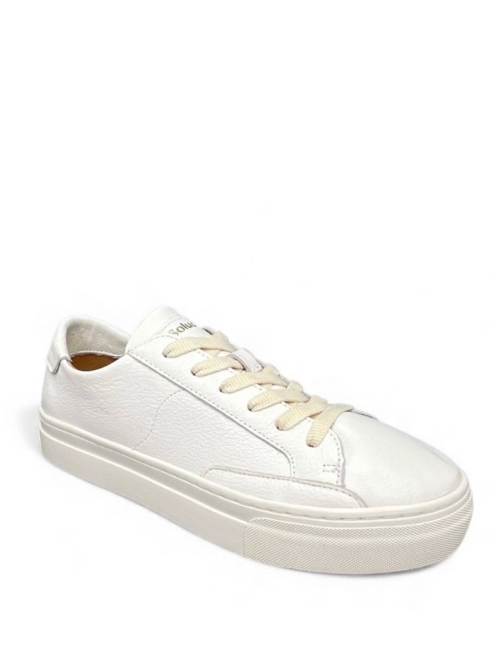 NEW Soludos The Ibiza Platform Sneaker White Leather Women’s Shoe Size 8.5 New